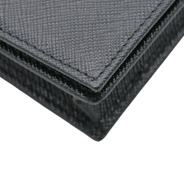 Prada Saffiano Leather Card Holder Black