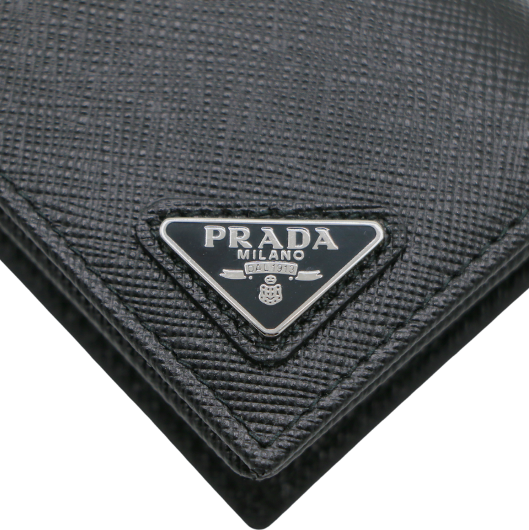 Prada Saffiano Leather Card Holder Black