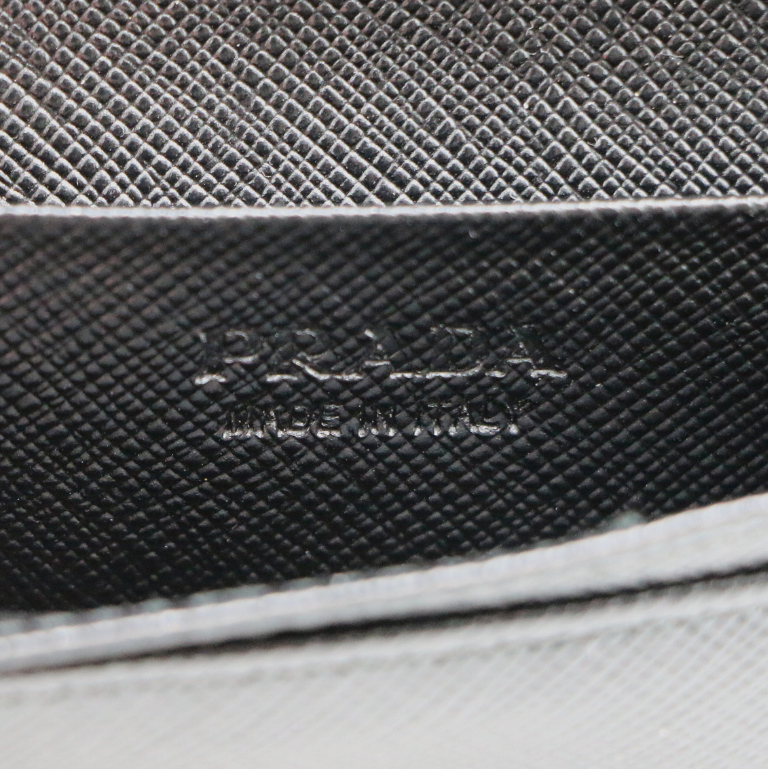 Prada Saffiano Leather Card Holder Black