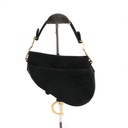 Christian Dior Velvet Saddle Mini Black Bag