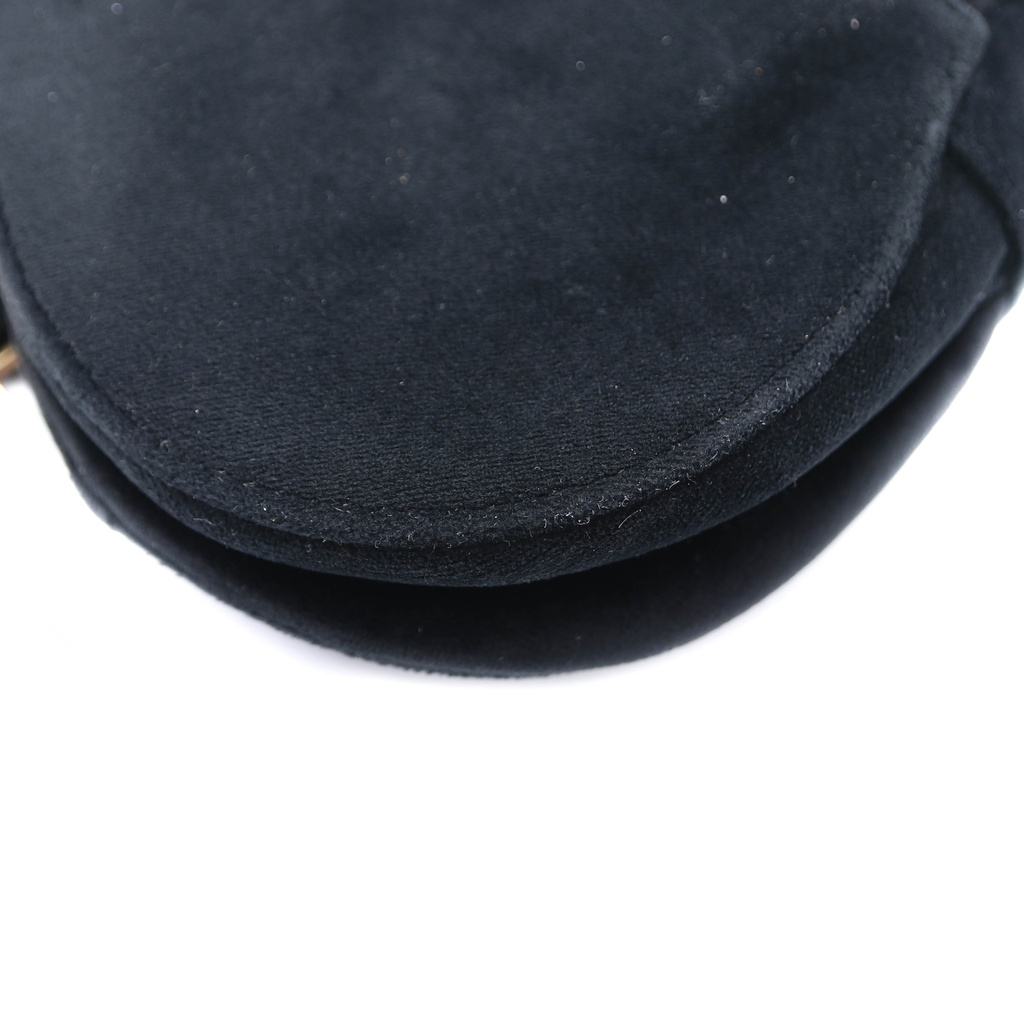 Christian Dior Velvet Saddle Mini Black Bag