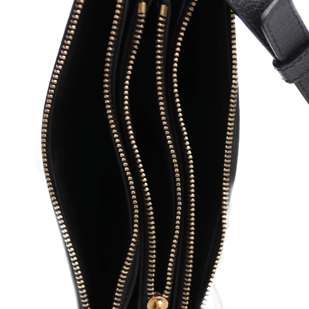 Christian Dior Saddle Triple Zip Black Bag