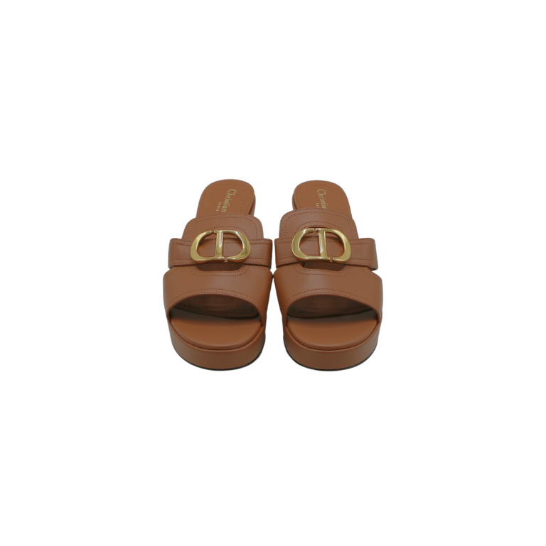 Christian Dior Calfskin 30 Montaigne Mid-Heel Sandals In Size 38