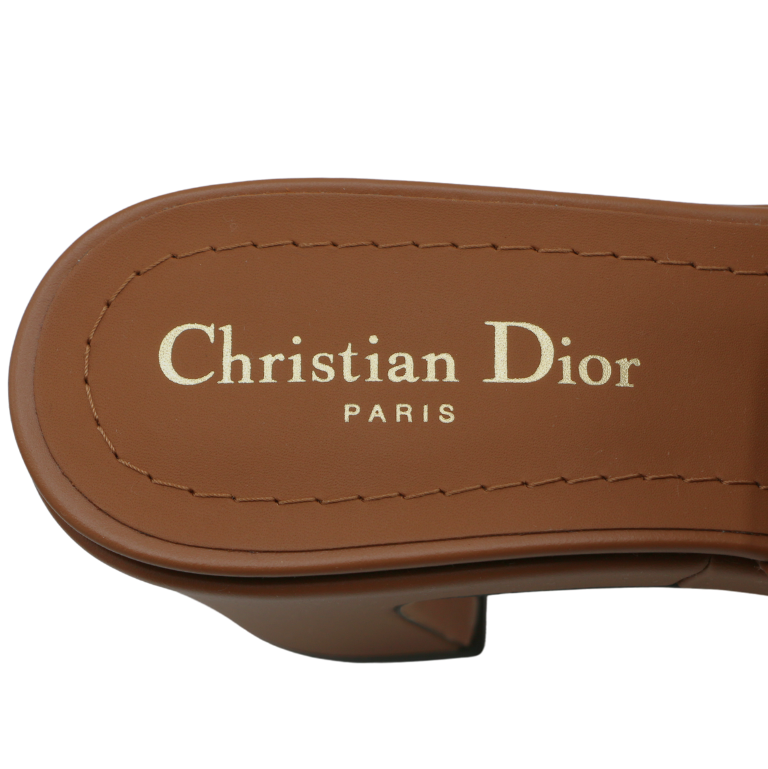 Christian Dior Calfskin 30 Montaigne Mid-Heel Sandals In Size 38