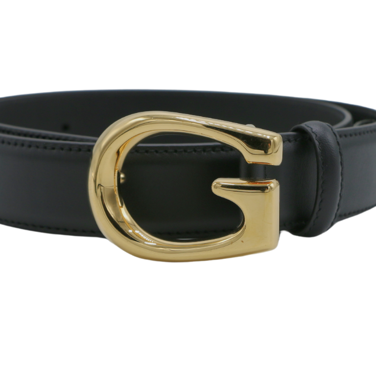 Gucci Thin Belt With G Buckle 655566 In Size 80 32