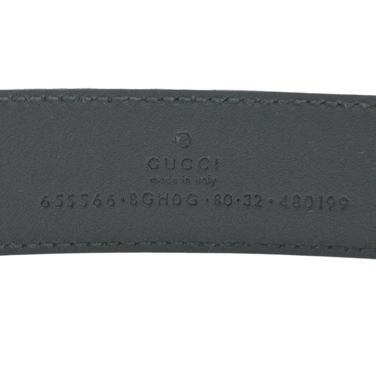 Gucci Thin Belt With G Buckle 655566 In Size 80 32