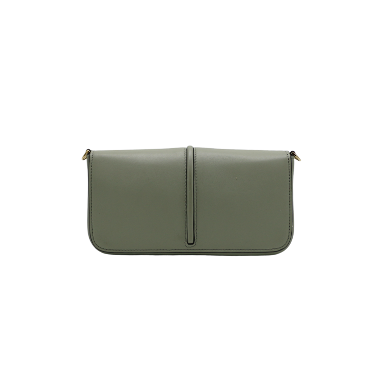 Fendi Fendigraphy Wallet On Chain Leather Green