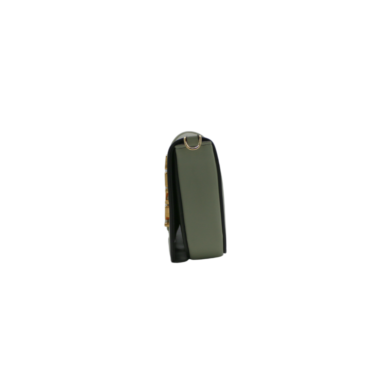 Fendi Fendigraphy Wallet On Chain Leather Green