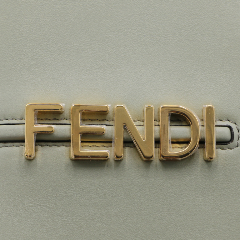 Fendi Fendigraphy Wallet On Chain Leather Green