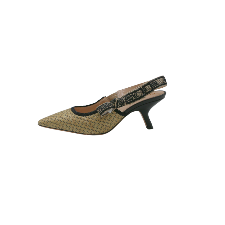 Christian Dior J'Adior Slingback Pump Natural Technical Fabric In Size 37