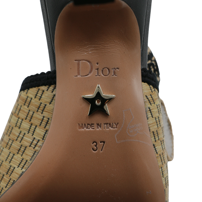Christian Dior J'Adior Slingback Pump Natural Technical Fabric In Size 37