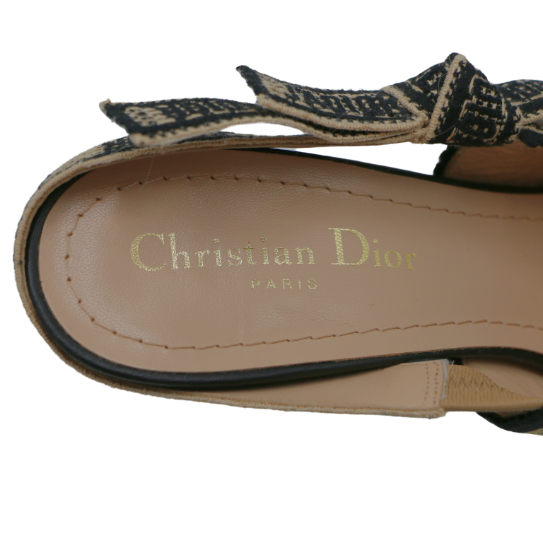 Christian Dior J'Adior Slingback Pump Natural Technical Fabric In Size 37