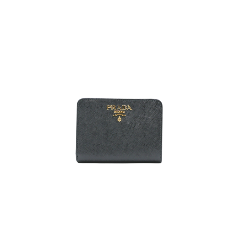 Prada Small Saffiano Leather Black Wallet 1ML018
