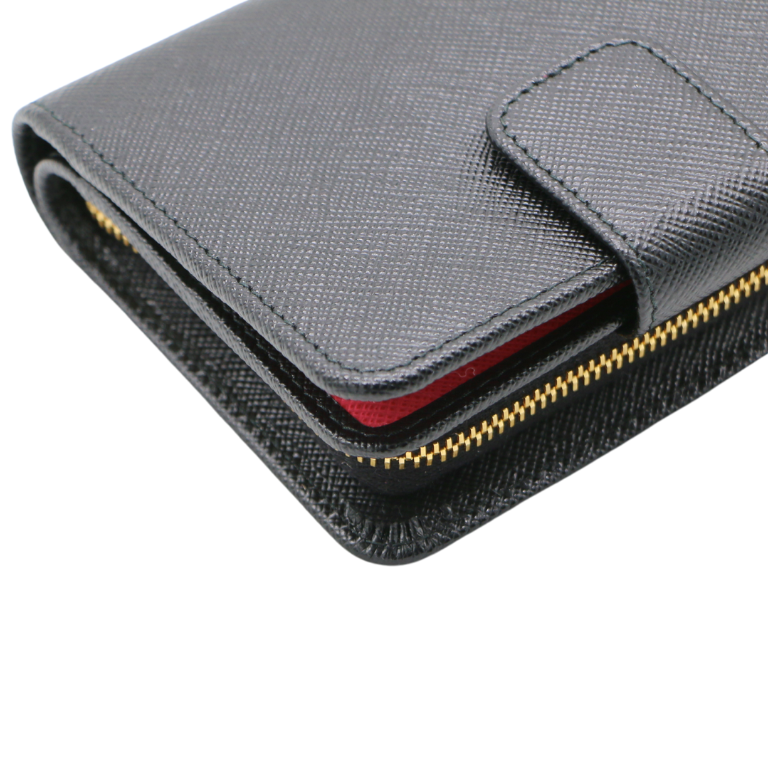Prada Small Saffiano Leather Black Wallet 1ML018