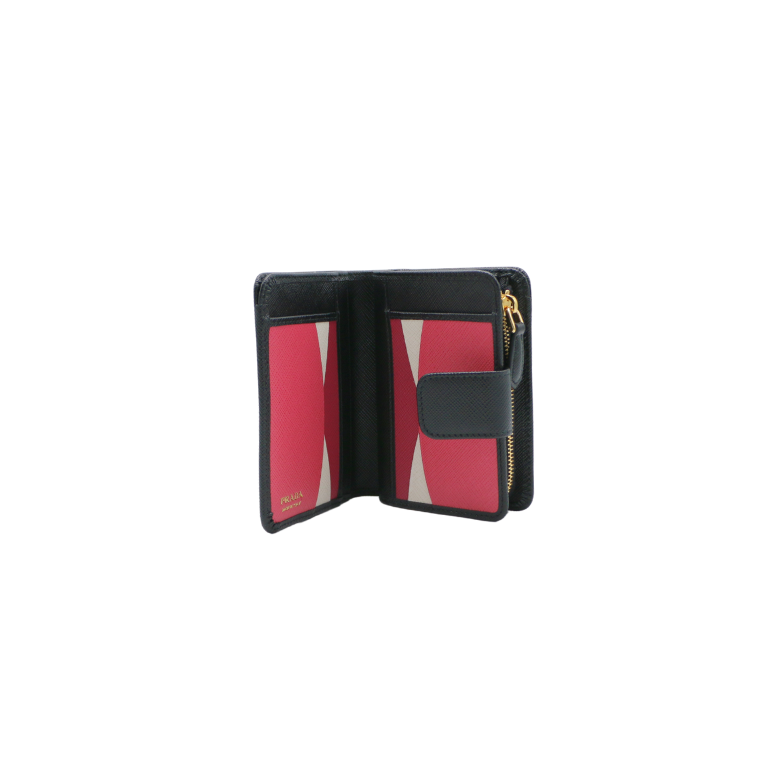 Prada Small Saffiano Leather Black Wallet 1ML018