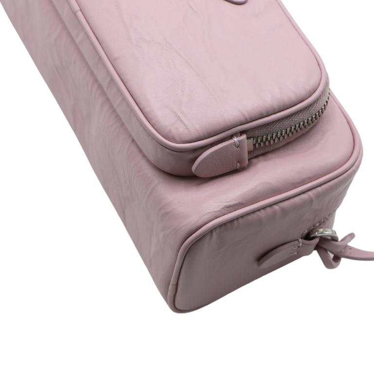 Prada Nappa Antique Leather Multi-Pocket Shoulder Bag in Pink