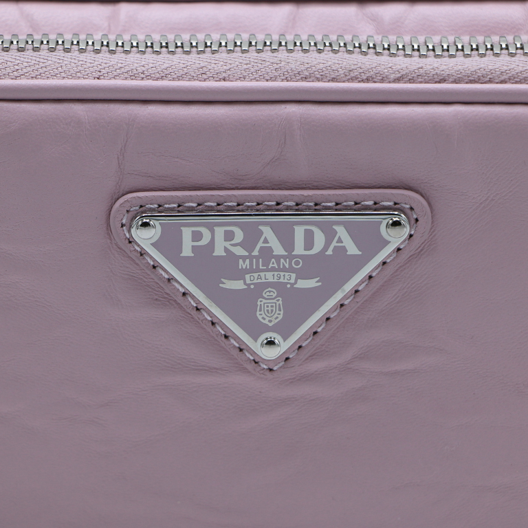 Prada Nappa Antique Leather Multi-Pocket Shoulder Bag in Pink