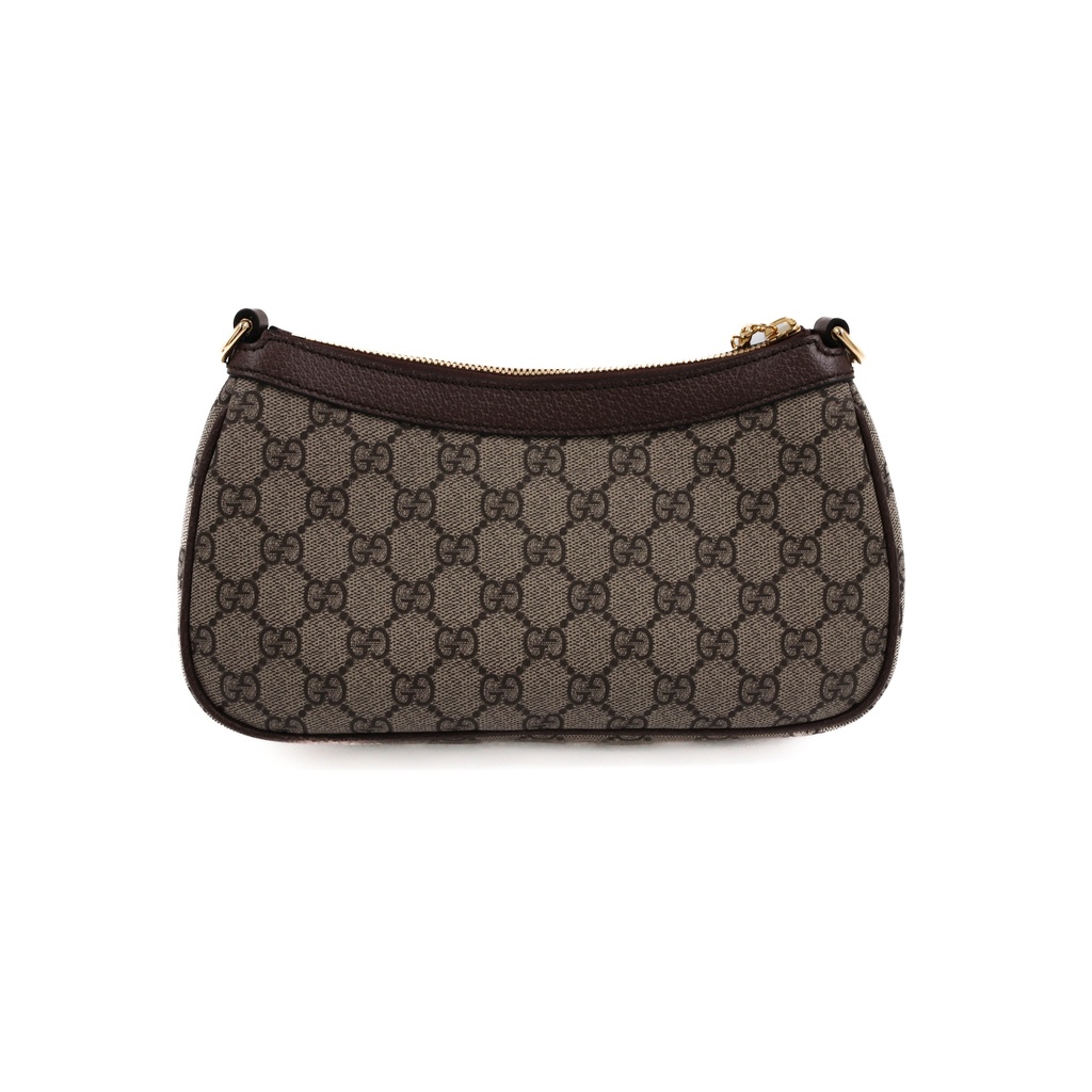 Gucci Ophidia Small Shoulder Bag In Beige And Dark Brown GG Supreme 735132
