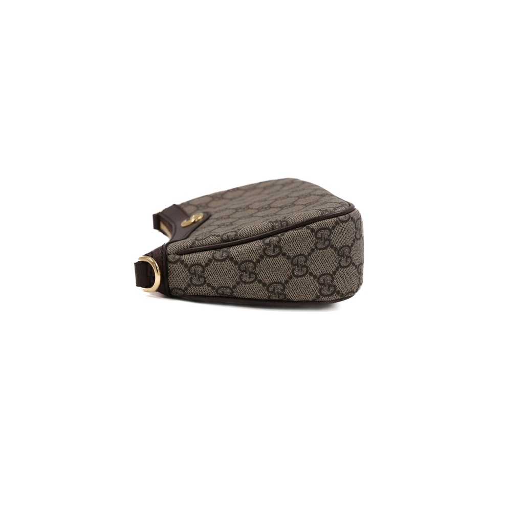 Gucci Ophidia Small Shoulder Bag In Beige And Dark Brown GG Supreme 735132
