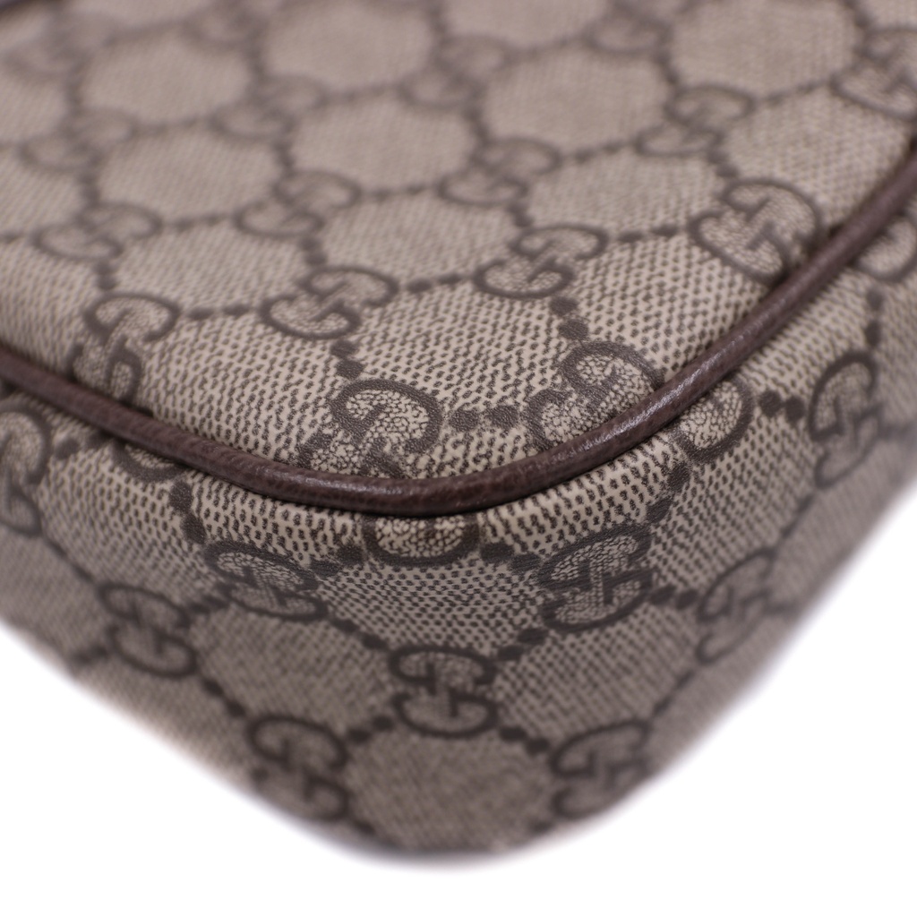 Gucci Ophidia Small Shoulder Bag In Beige And Dark Brown GG Supreme 735132