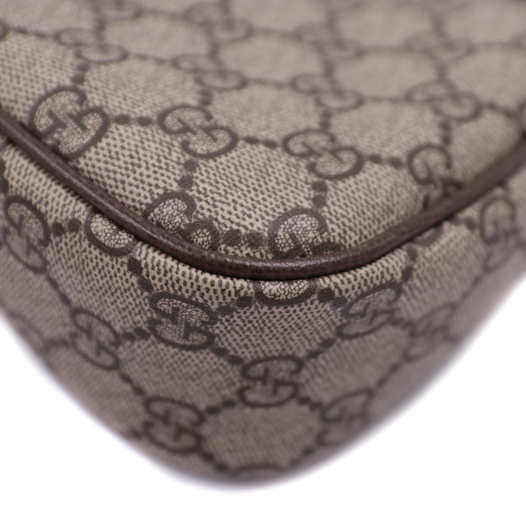 Gucci Ophidia Small Shoulder Bag In Beige And Dark Brown GG Supreme 735132