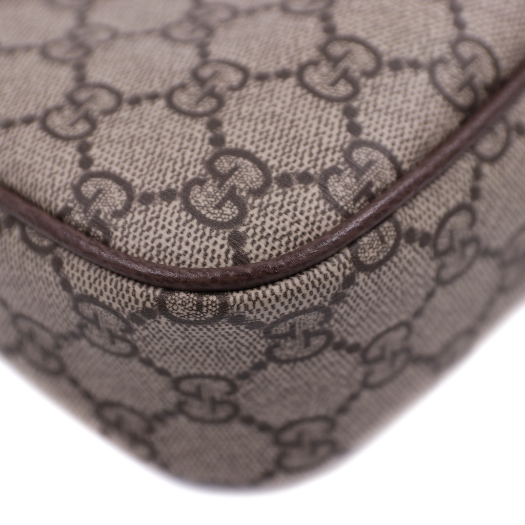 Gucci Ophidia Small Shoulder Bag In Beige And Dark Brown GG Supreme 735132