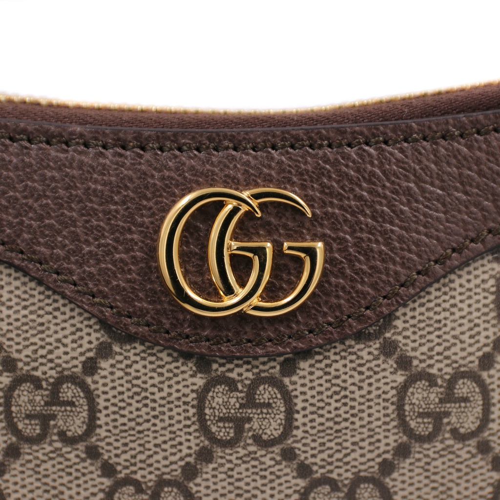 Gucci Ophidia Small Shoulder Bag In Beige And Dark Brown GG Supreme 735132