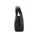 Prada Triangle Quilted Nappa Small Tote Black Leather