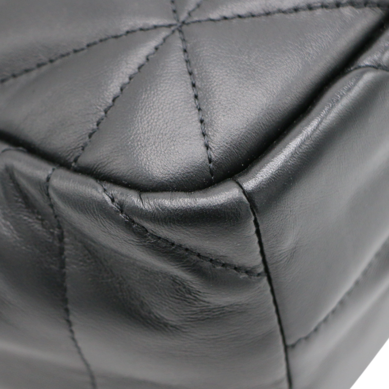 Prada Triangle Quilted Nappa Small Tote Black Leather