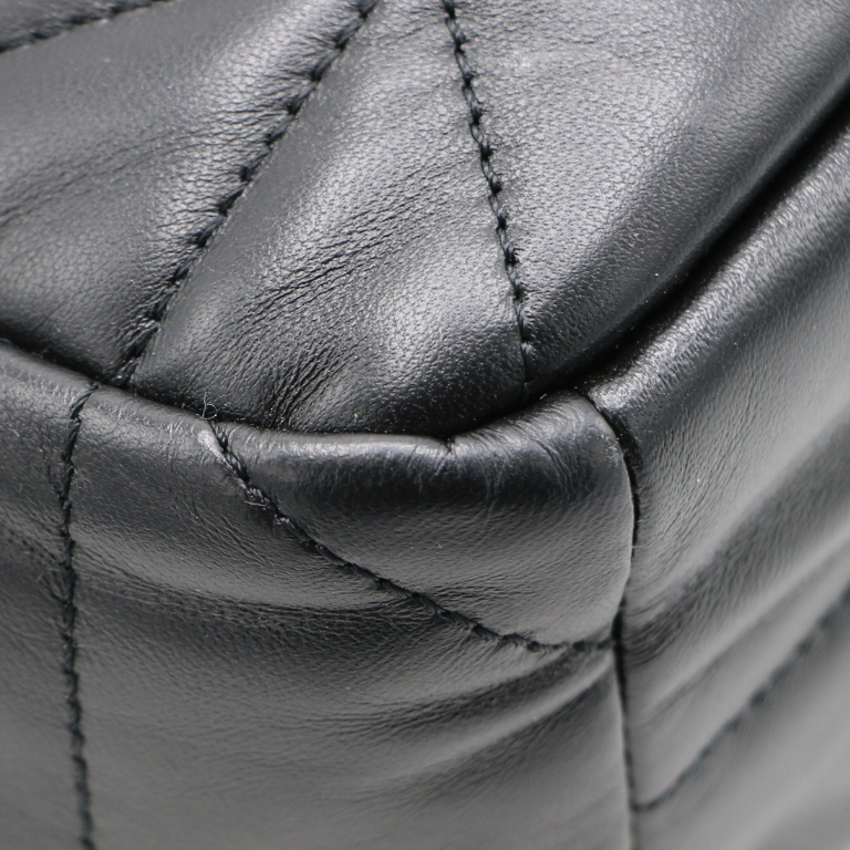 Prada Triangle Quilted Nappa Small Tote Black Leather
