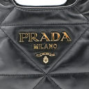 Prada Triangle Quilted Nappa Small Tote Black Leather