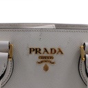 Prada Saffiano Soft Calfskin Small Zippered Tote White
