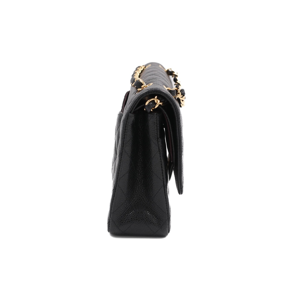 Chanel Classic Caviar Leather Medium Double Flap Bag Black