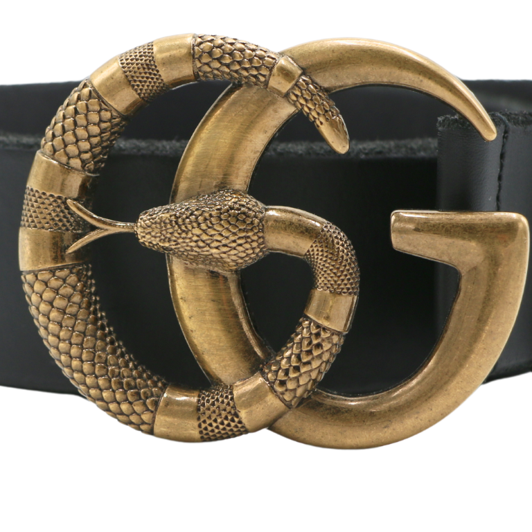 Gucci  Faded Calfskin Snake Double G 458949 In Size 90 36
