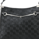 Gucci Horsebit Detailed Leather Trimmed Calf Hair Shoulder Bag