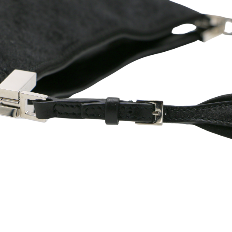 Gucci Horsebit Detailed Leather Trimmed Calf Hair Shoulder Bag