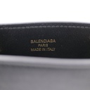 Balenciaga Logo Black Leather Small Tote Bag
