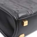 Fendi Vitello FF Embossed Mini Fendi Sunshine Shopper Tote Black