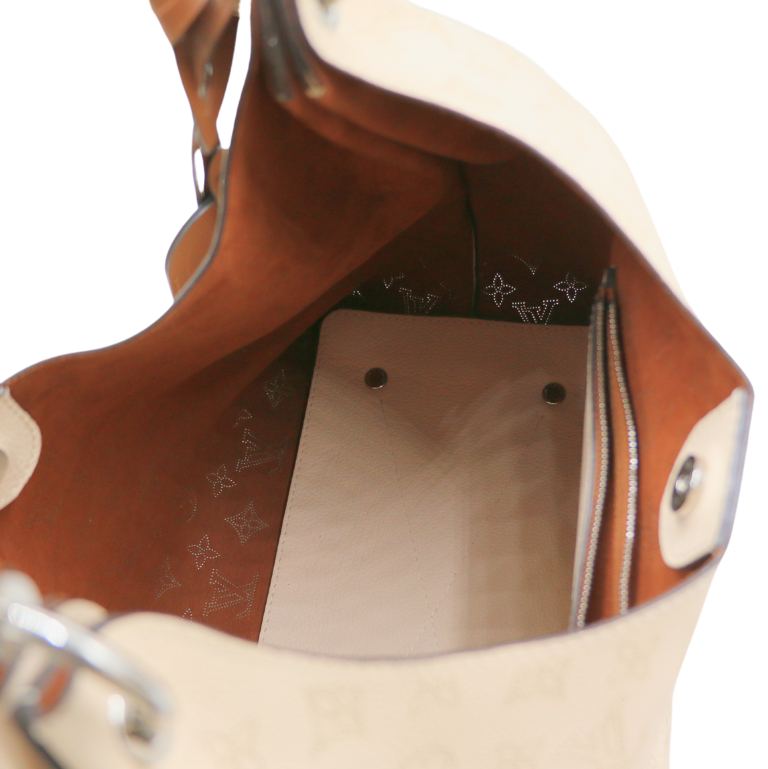 Louis Vuitton Mahina Carmel Hobo Bag Creme