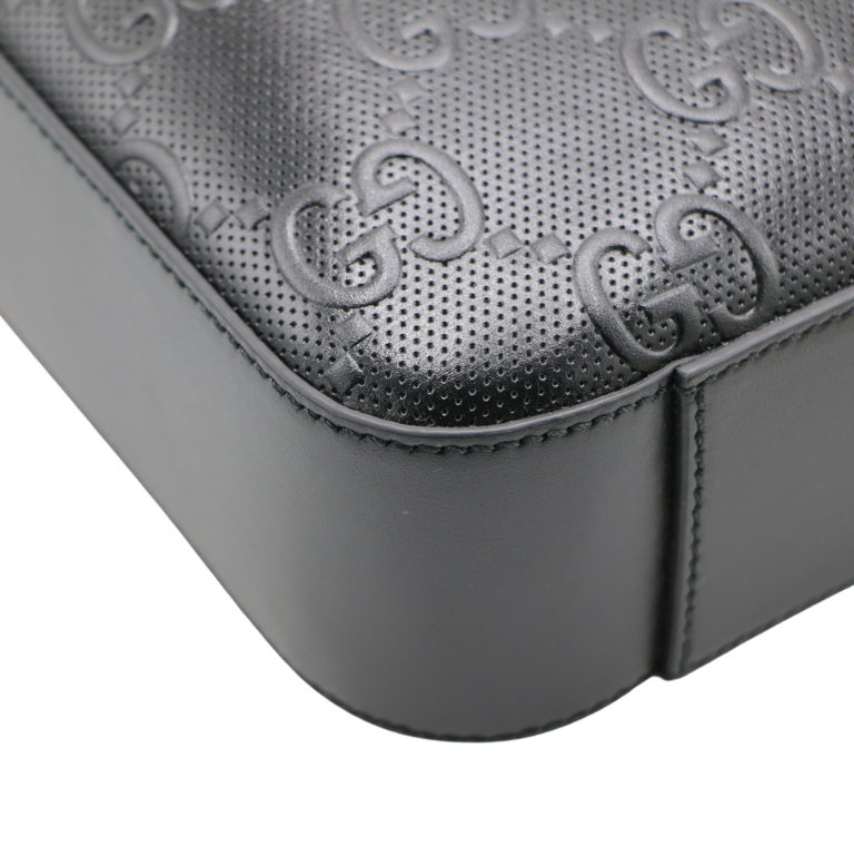 GG Medium Briefcase Black Jumbo GG Leather 792264