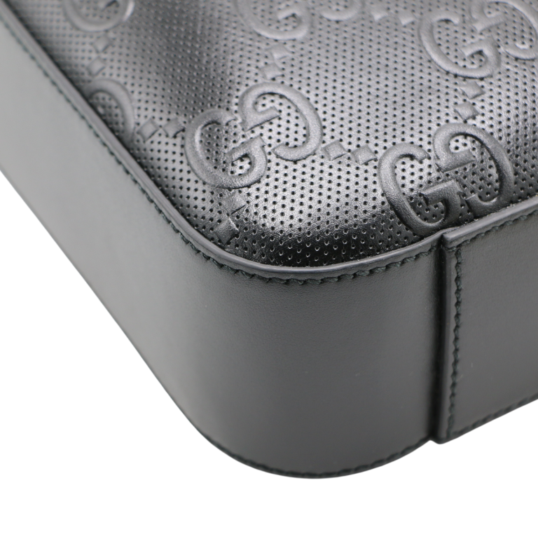 GG Medium Briefcase Black Jumbo GG Leather 792264