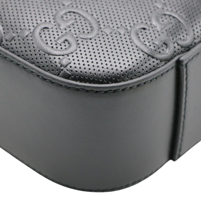 GG Medium Briefcase Black Jumbo GG Leather 792264