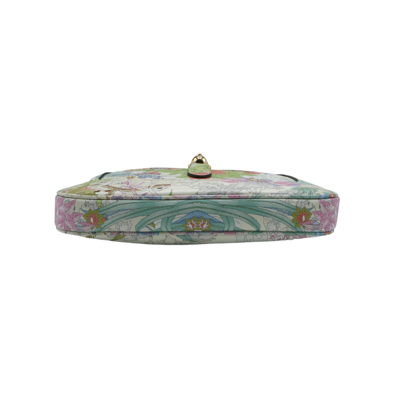 Gucci New Shangai Calfskin Tiger Savanah Small Jackie 1961 Hobo Chalky White Multicolor 636709