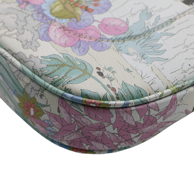 Gucci New Shangai Calfskin Tiger Savanah Small Jackie 1961 Hobo Chalky White Multicolor 636709