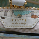 Gucci New Shangai Calfskin Tiger Savanah Small Jackie 1961 Hobo Chalky White Multicolor 636709