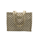 Prada Large Symbole Embroidered Fabric Handbag