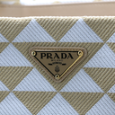 Prada Large Symbole Embroidered Fabric Handbag