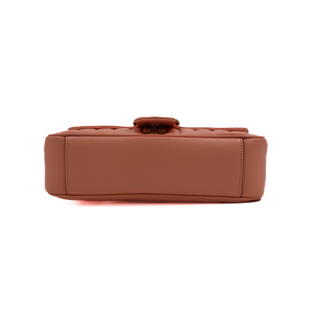 Gucci GG Marmont Small Shoulder Bag Matelassé Pink 443497