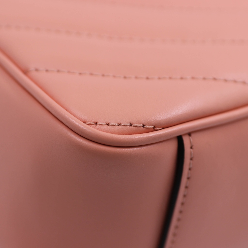 Gucci GG Marmont Small Shoulder Bag Matelassé Pink 443497