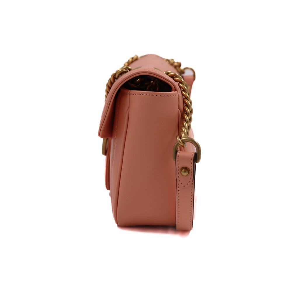 Gucci GG Marmont Small Shoulder Bag Matelassé Pink 443497